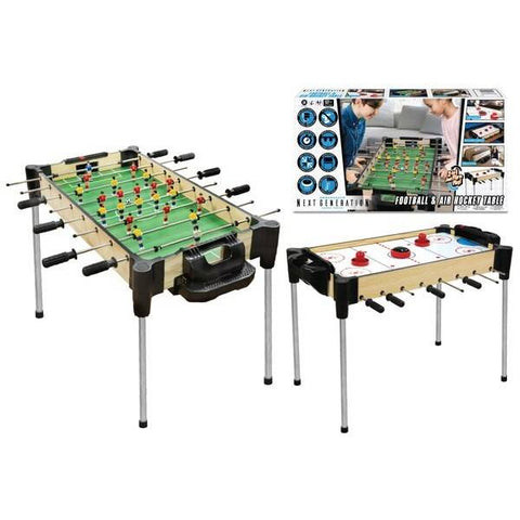 32" (82Cm) 2-in-1 Reversible Football (foosball/soccer) & Hover Puck Air Hockey Table