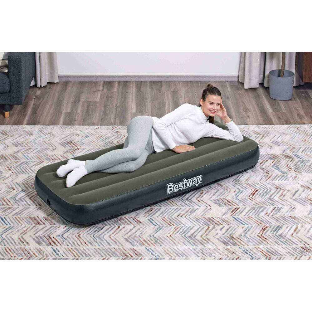 Airbed Tritech Gray Flocked Single Air Bed Airbed Tritech Gray Flocked Single Airbed Tritech Gray Flocked Single Bestway