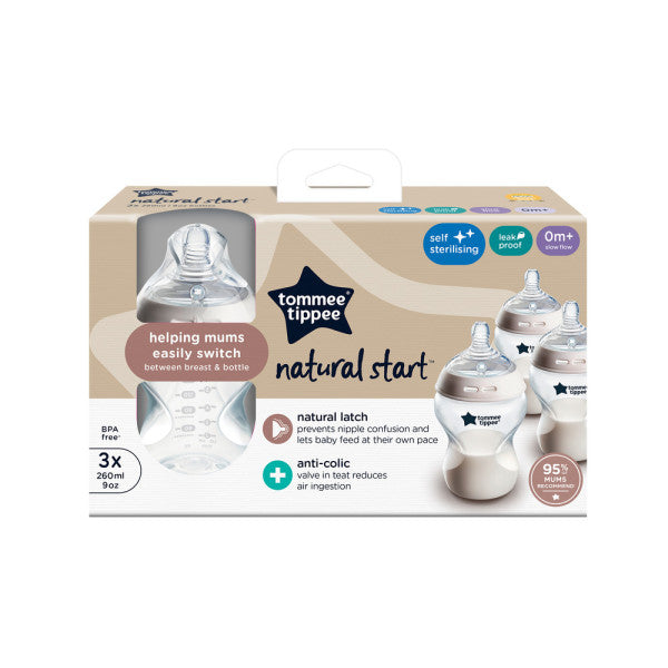 Baby Bottles for 0m+, Pack of 3 260ml