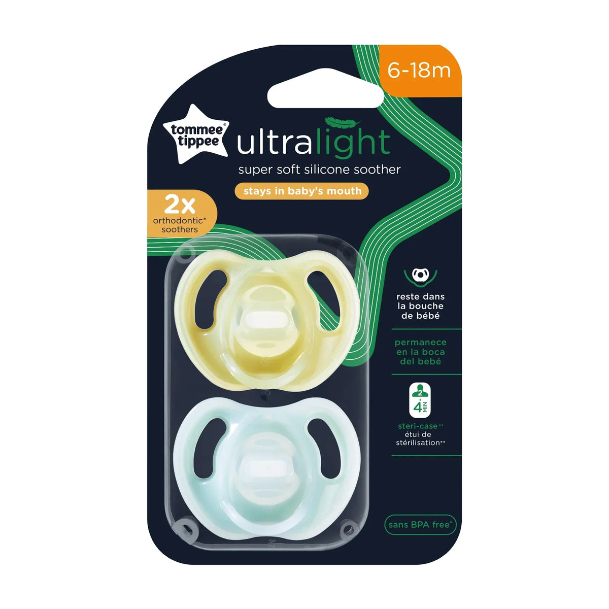 Ultra Light Silicone Soother - 6-18M - Pack of 2