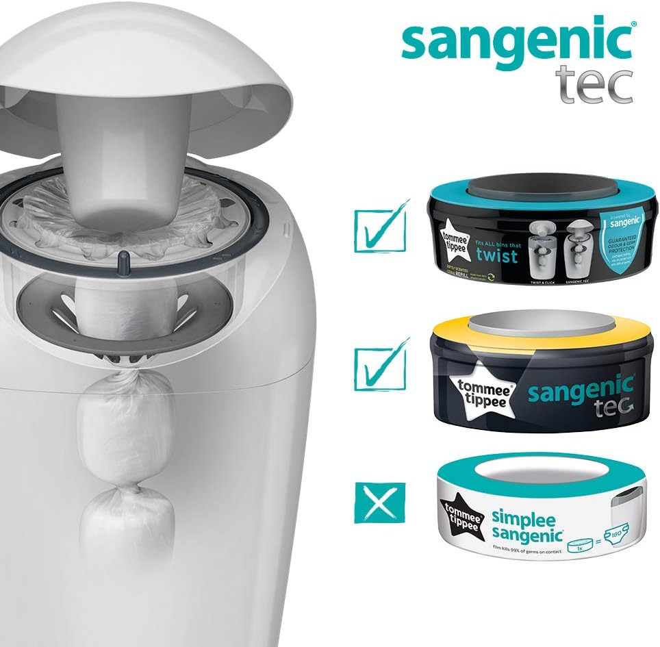 Sangenic Tec Nappy Disposal Tub, White