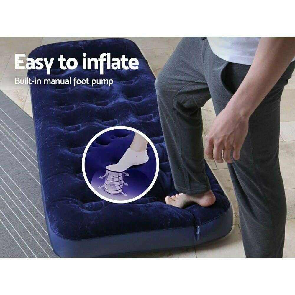 Junior Twin Built-in Foot Pump Airbed 185x76x28cm, 1 Person Air Bed Junior Twin Built-in Foot Pump Airbed 185x76x28cm, 1 Person Junior Twin Built-in Foot Pump Airbed 185x76x28cm, 1 Person Bestway