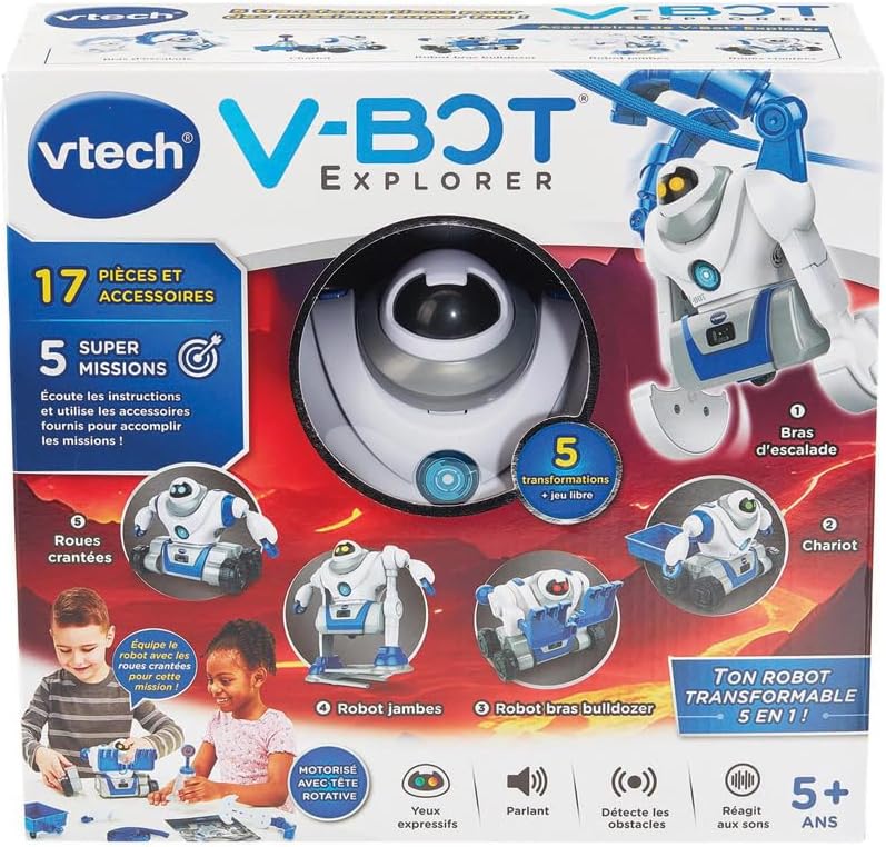 V-Bot® Explorer, 5-in-1 Robot for Kids to Build