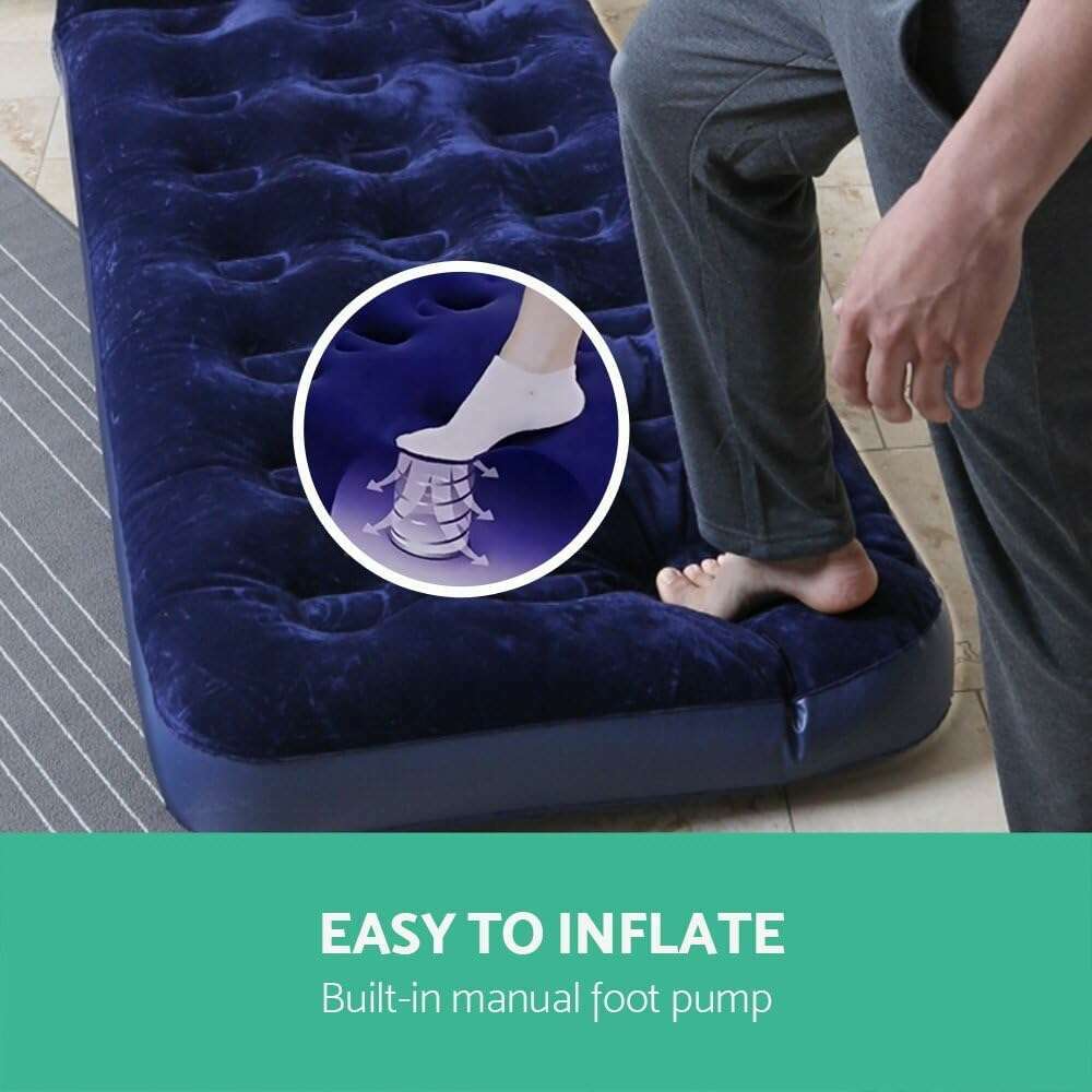 Junior Twin Built-in Foot Pump Airbed 185x76x28cm, 1 Person Air Bed Junior Twin Built-in Foot Pump Airbed 185x76x28cm, 1 Person Junior Twin Built-in Foot Pump Airbed 185x76x28cm, 1 Person Bestway