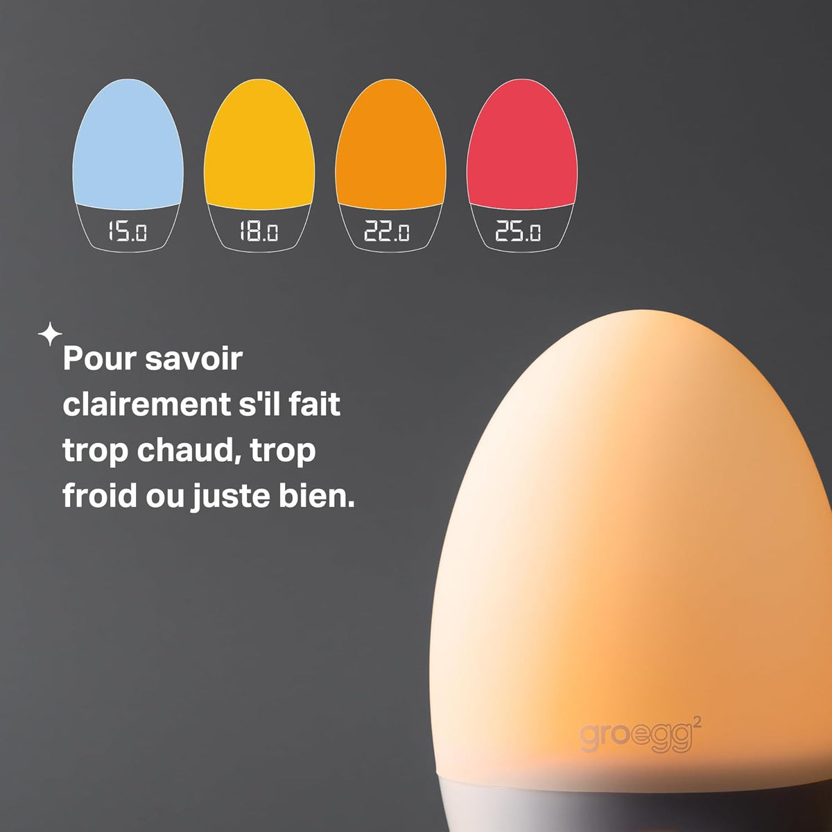 Gro egg2 Digital Colour-Changing Nursery Thermometer and Nightlight