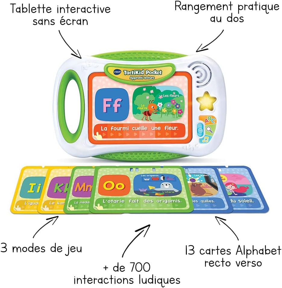 actiKid Pocket Learning Reading Tablet, Touchscreen Tablet