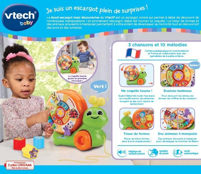 Maxi Discovery Snail Roll, 2-in-1 Pull Toy