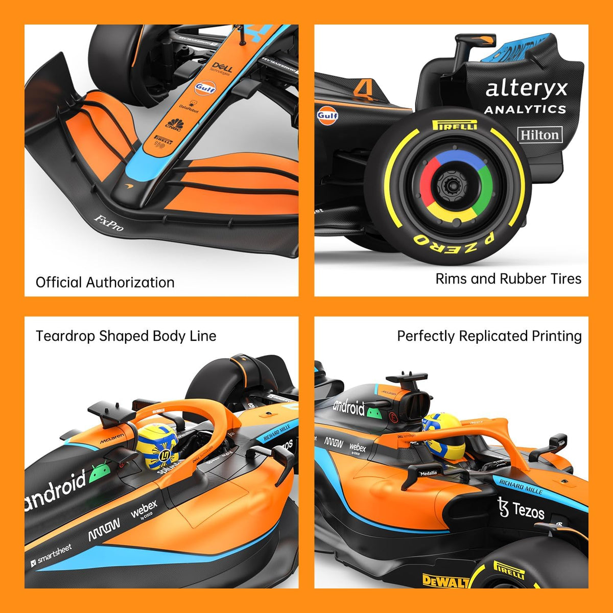 McLaren MCL36 Formula 1 Race RC Car 1/12 Scale