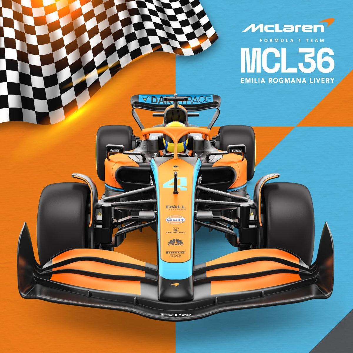 McLaren MCL36 Formula 1 Race RC Car 1/12 Scale