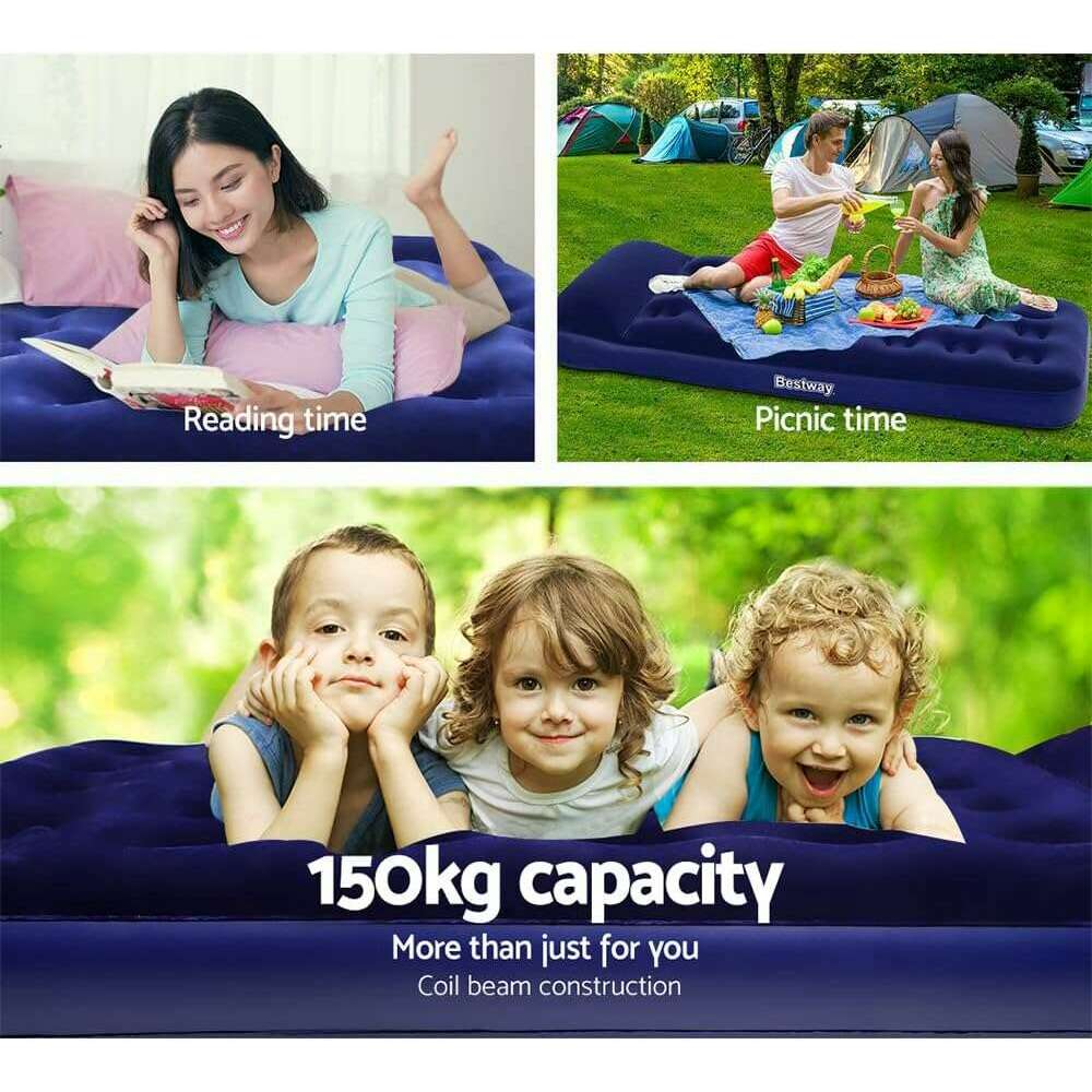 Junior Twin Built-in Foot Pump Airbed 185x76x28cm, 1 Person Air Bed Junior Twin Built-in Foot Pump Airbed 185x76x28cm, 1 Person Junior Twin Built-in Foot Pump Airbed 185x76x28cm, 1 Person Bestway