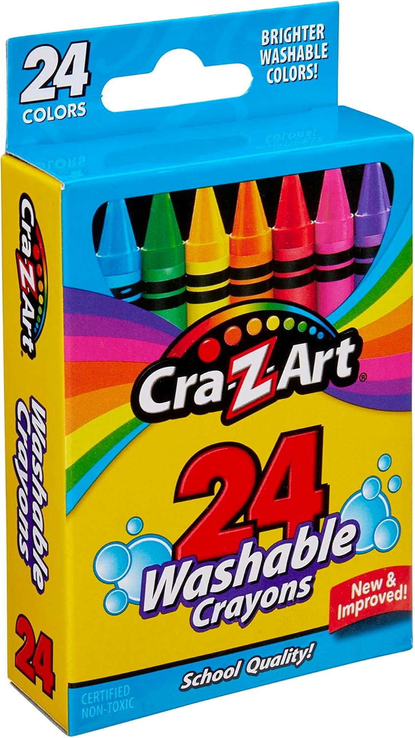 Washable Crayons, 24 Count
