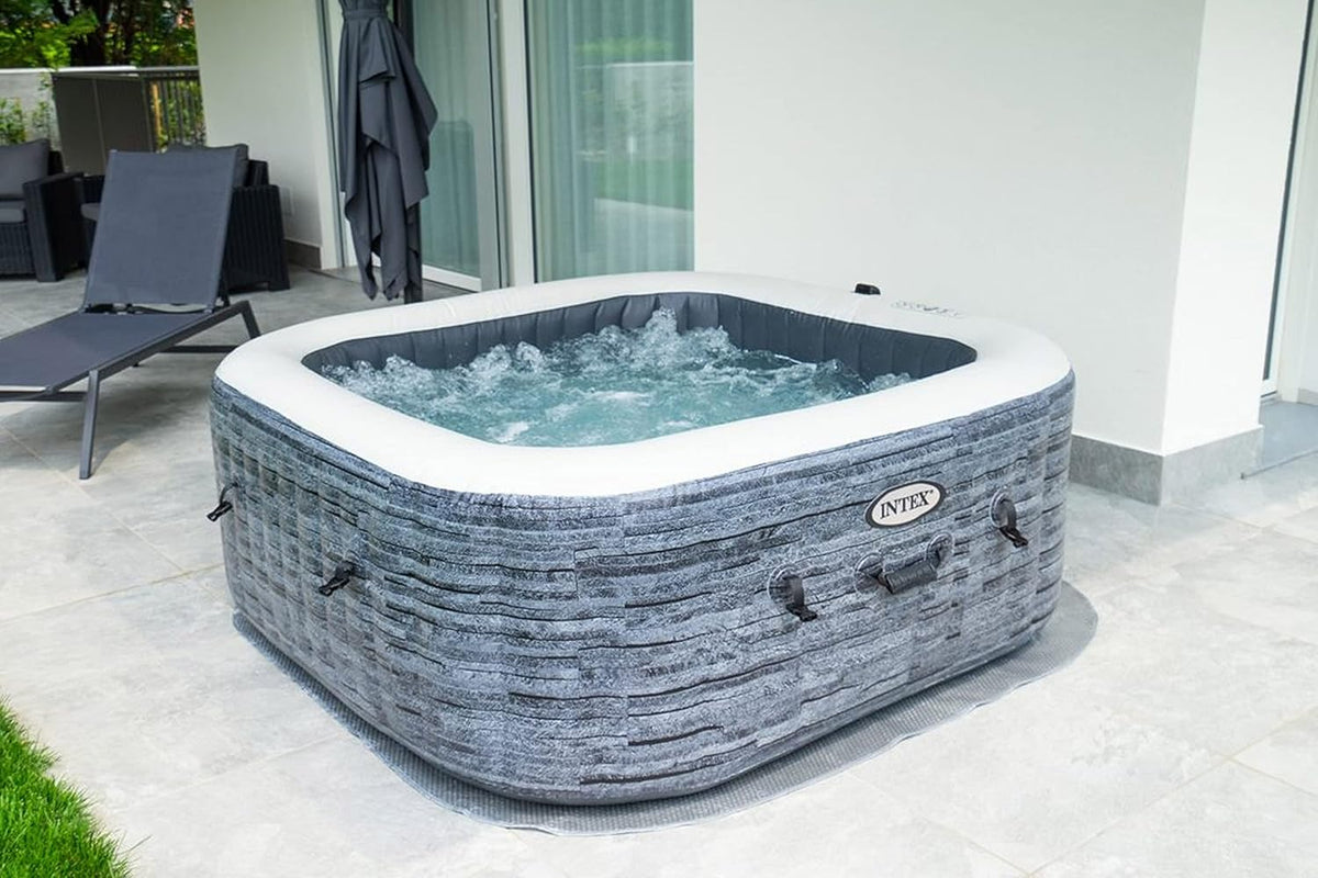 4-Person Greystone Deluxe Square Bubble Spa Set Spa Bubble Pools 4-Person Greystone Deluxe Square Bubble Spa Set 4-Person Greystone Deluxe Square Bubble Spa Set Intex