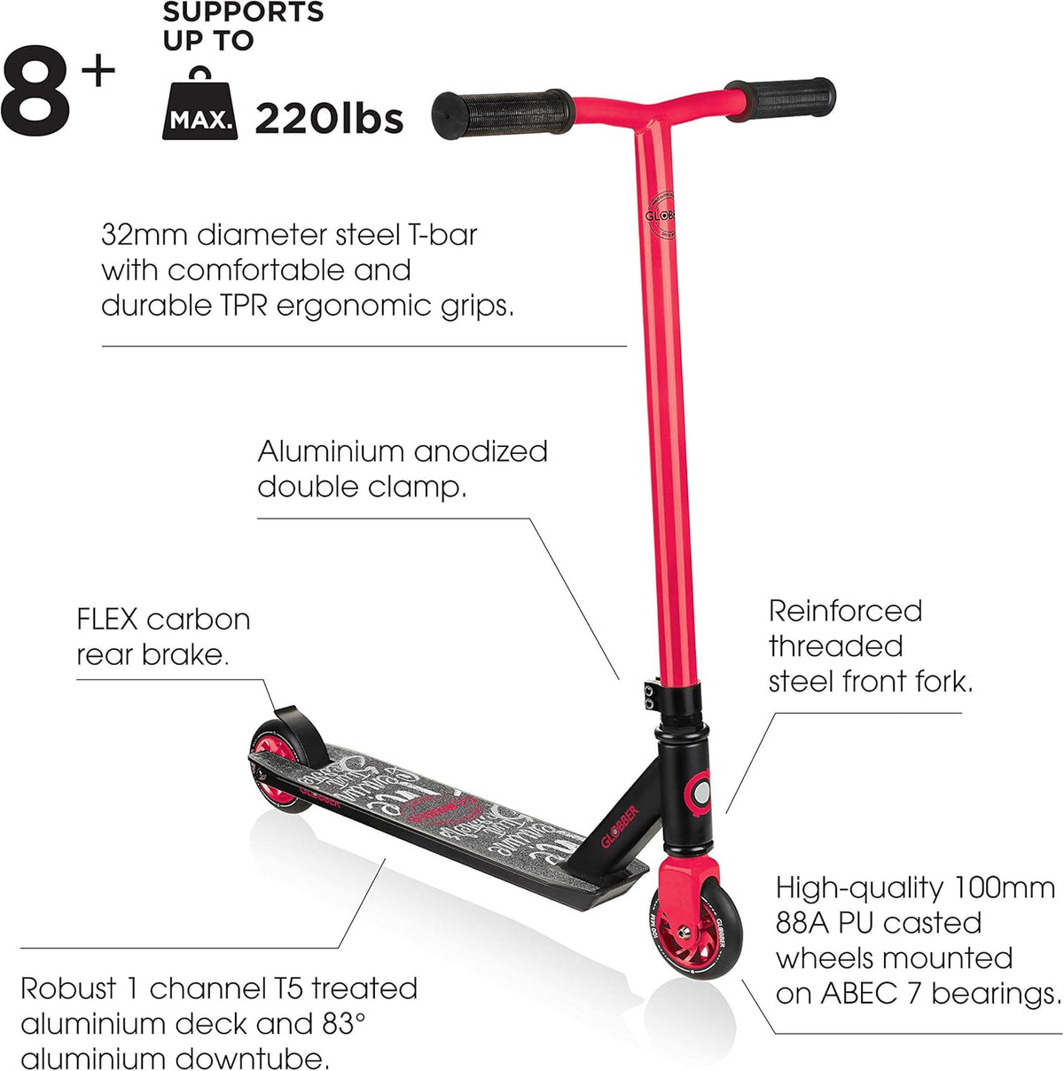 stunt scooter - black - red