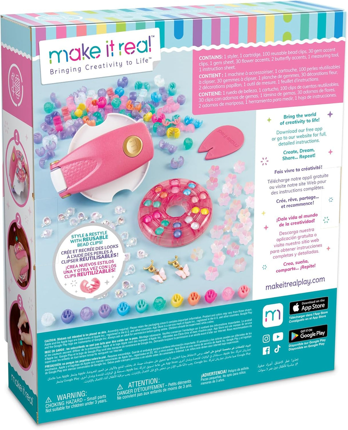 Snap N' Glam Hair Styling Set - Reusable Gems