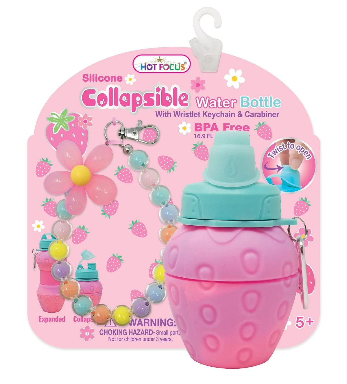 Strawberry Collapsible Water Bottle