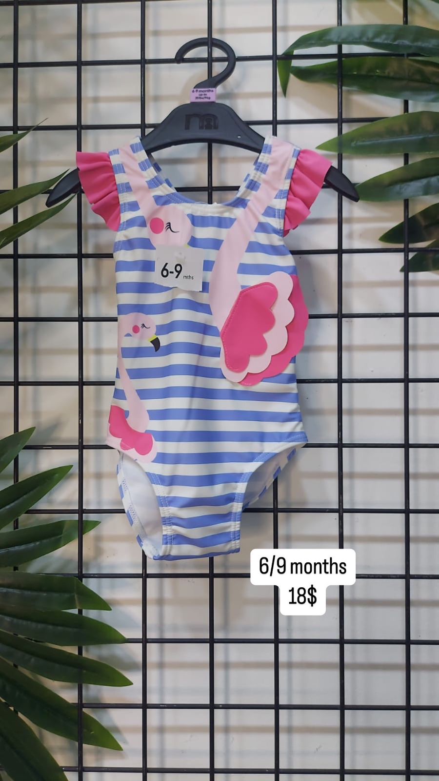 Tropical Flamingo Flutter-Sleeve Swimsuit